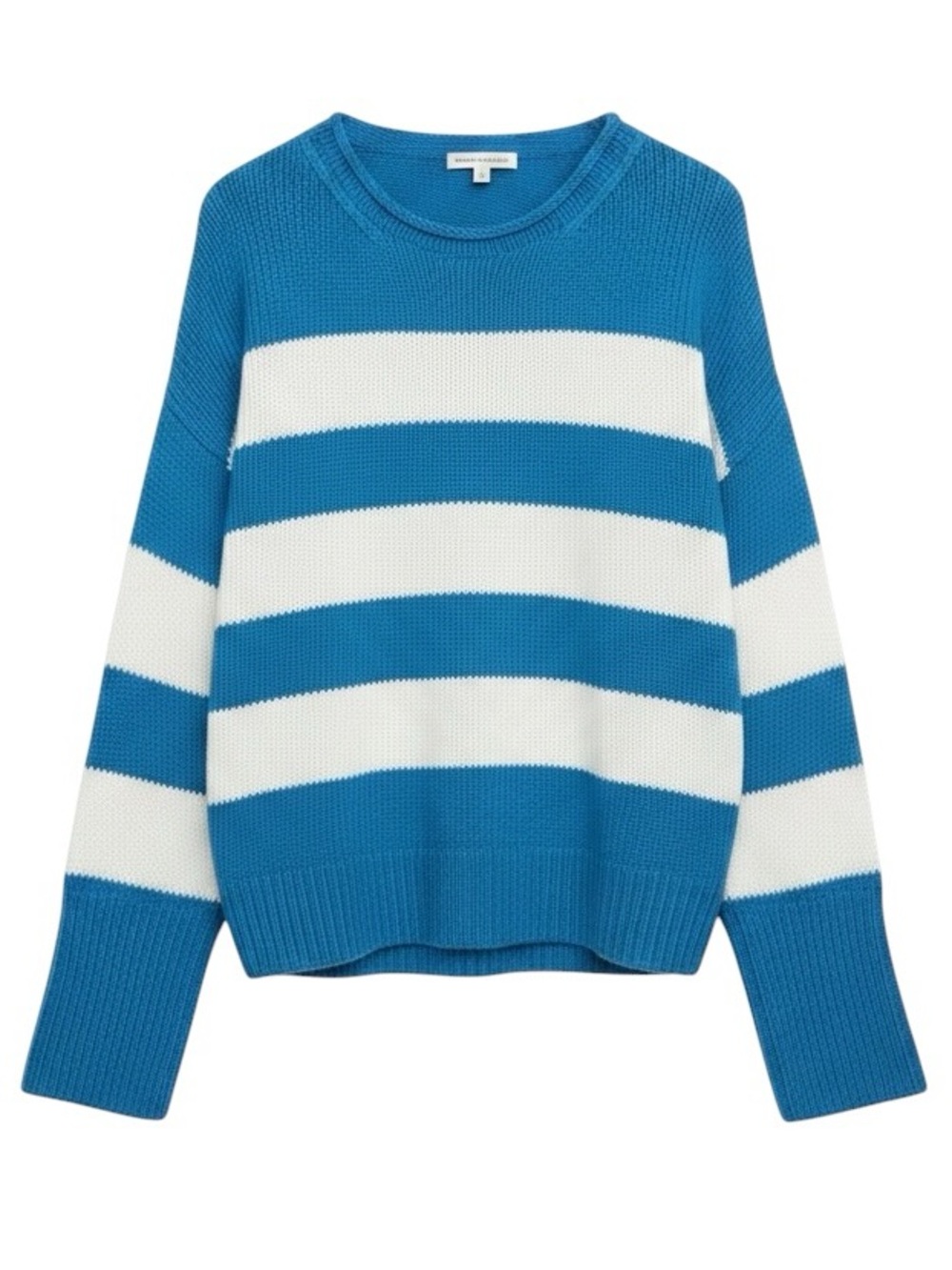 Banana Republic Blue Stripe Cotton Roll Neck
Oversized Sweater Size Large